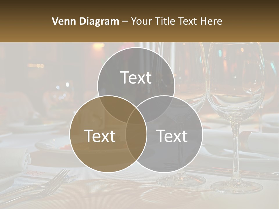 A Table Set For A Formal Dinner With Wine Glasses PowerPoint Template