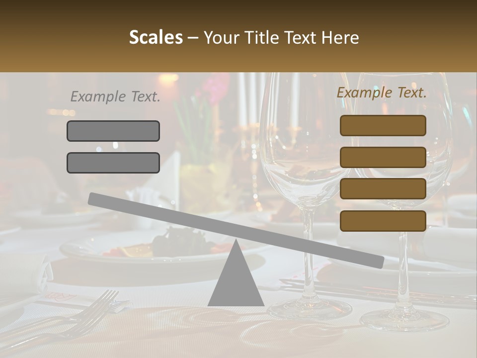 A Table Set For A Formal Dinner With Wine Glasses PowerPoint Template