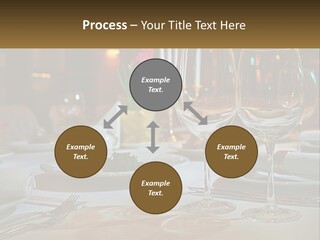 A Table Set For A Formal Dinner With Wine Glasses PowerPoint Template