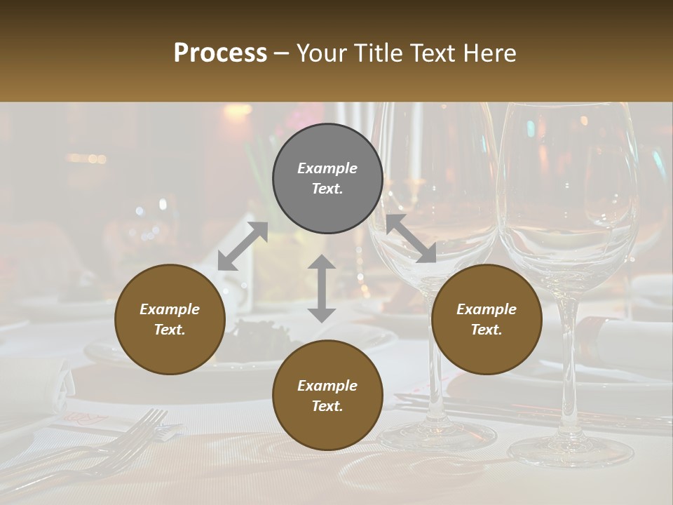 A Table Set For A Formal Dinner With Wine Glasses PowerPoint Template