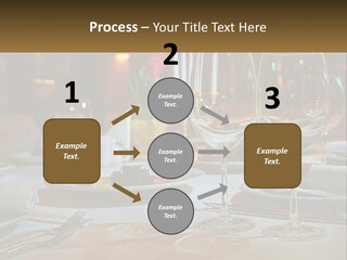 A Table Set For A Formal Dinner With Wine Glasses PowerPoint Template
