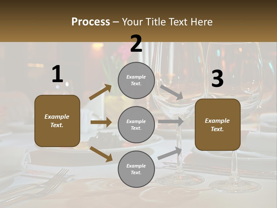 A Table Set For A Formal Dinner With Wine Glasses PowerPoint Template