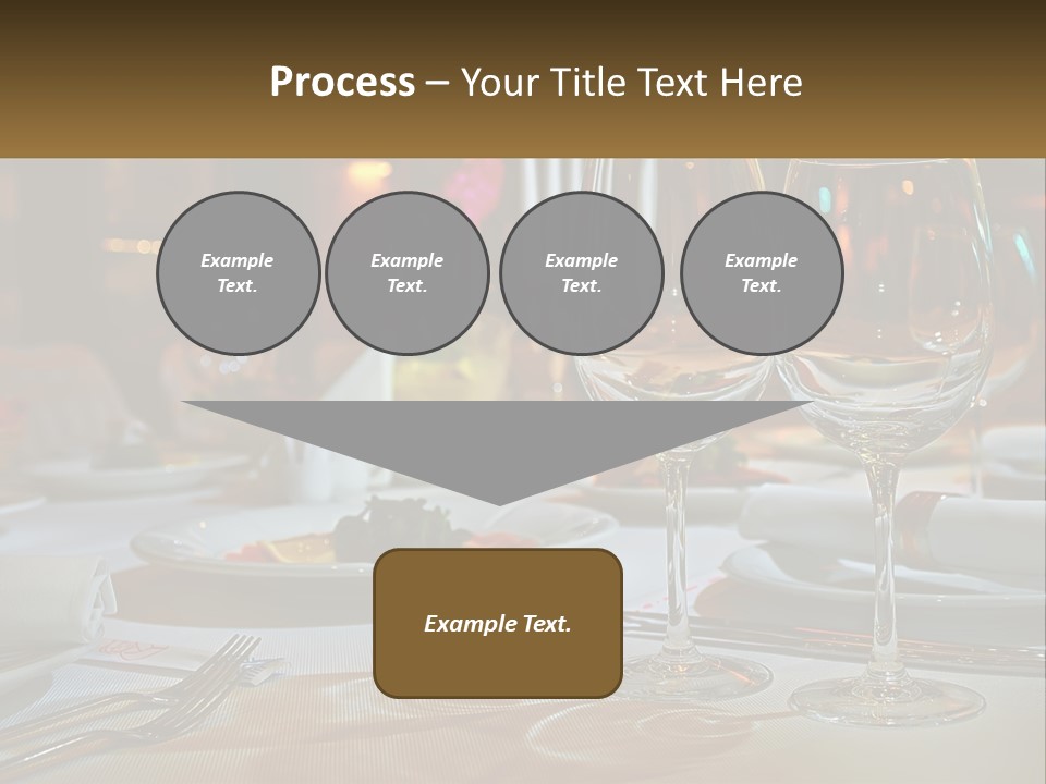 A Table Set For A Formal Dinner With Wine Glasses PowerPoint Template