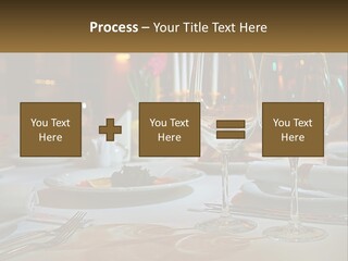 A Table Set For A Formal Dinner With Wine Glasses PowerPoint Template