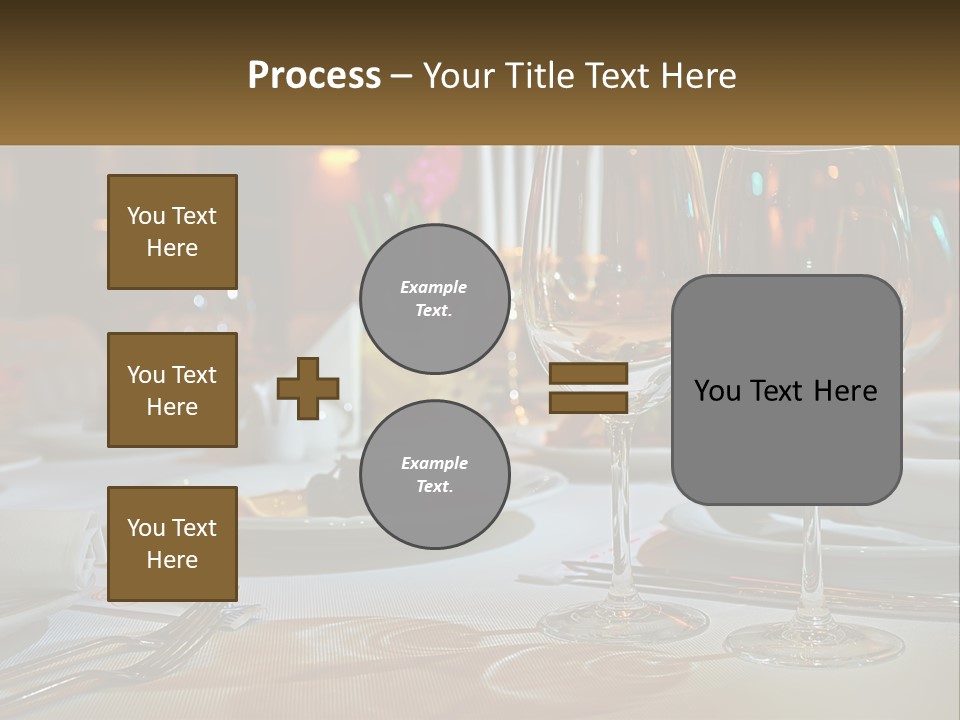 A Table Set For A Formal Dinner With Wine Glasses PowerPoint Template