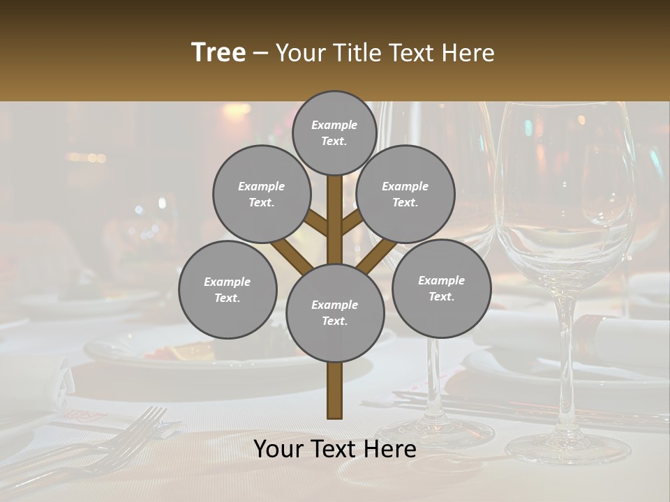 A Table Set For A Formal Dinner With Wine Glasses PowerPoint Template