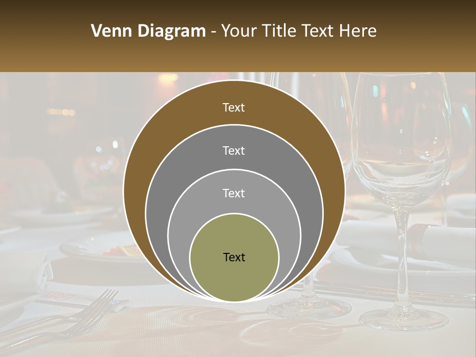 A Table Set For A Formal Dinner With Wine Glasses PowerPoint Template