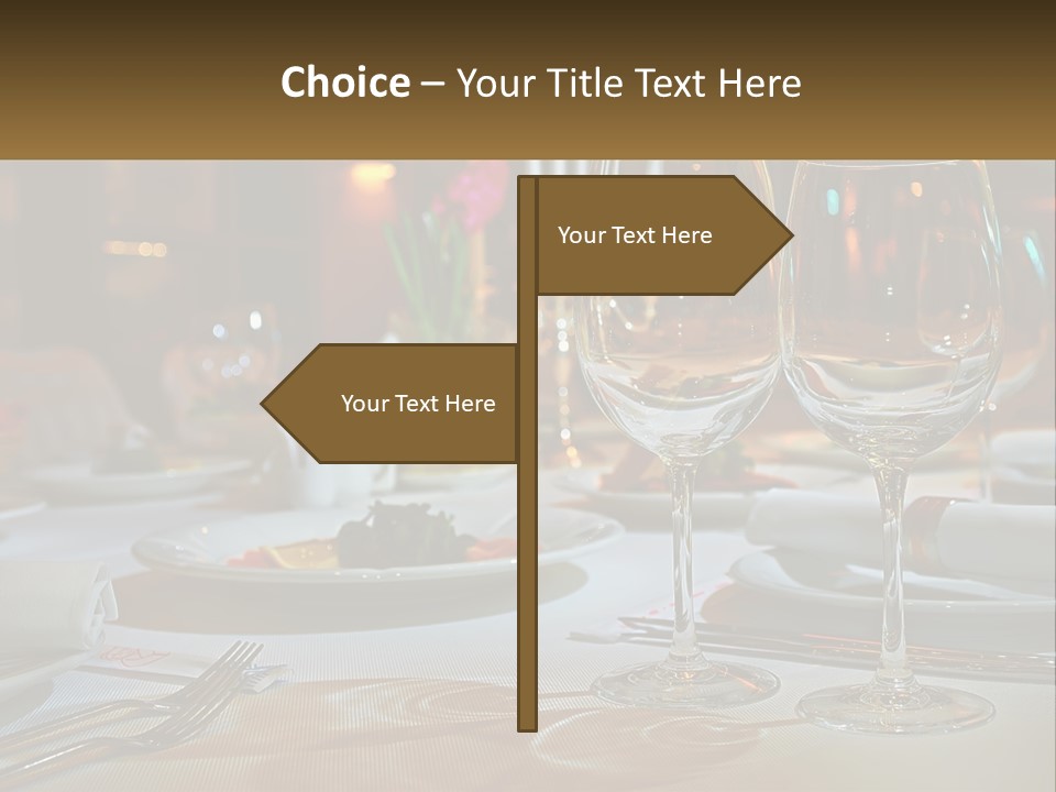 A Table Set For A Formal Dinner With Wine Glasses PowerPoint Template