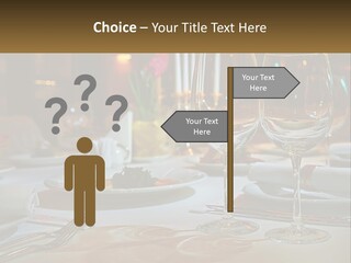 A Table Set For A Formal Dinner With Wine Glasses PowerPoint Template
