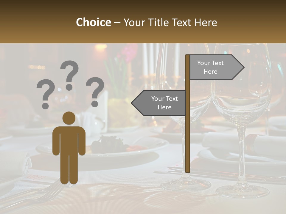 A Table Set For A Formal Dinner With Wine Glasses PowerPoint Template