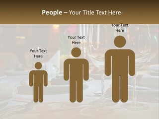 A Table Set For A Formal Dinner With Wine Glasses PowerPoint Template