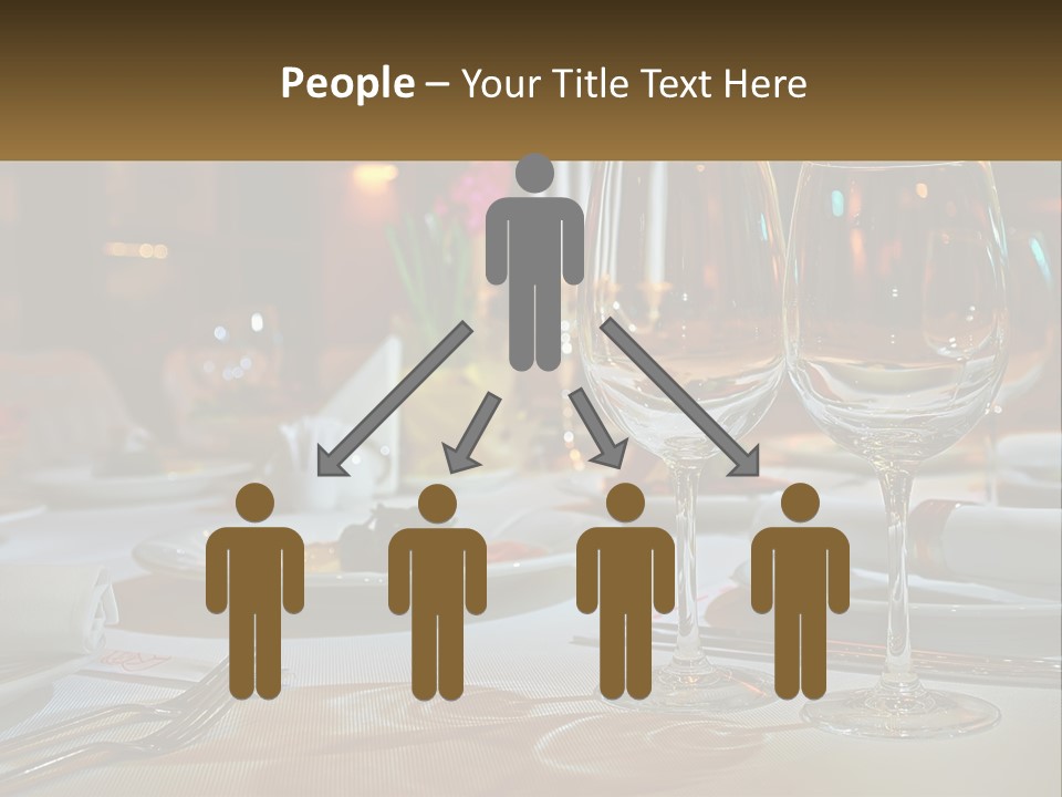 A Table Set For A Formal Dinner With Wine Glasses PowerPoint Template