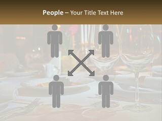 A Table Set For A Formal Dinner With Wine Glasses PowerPoint Template