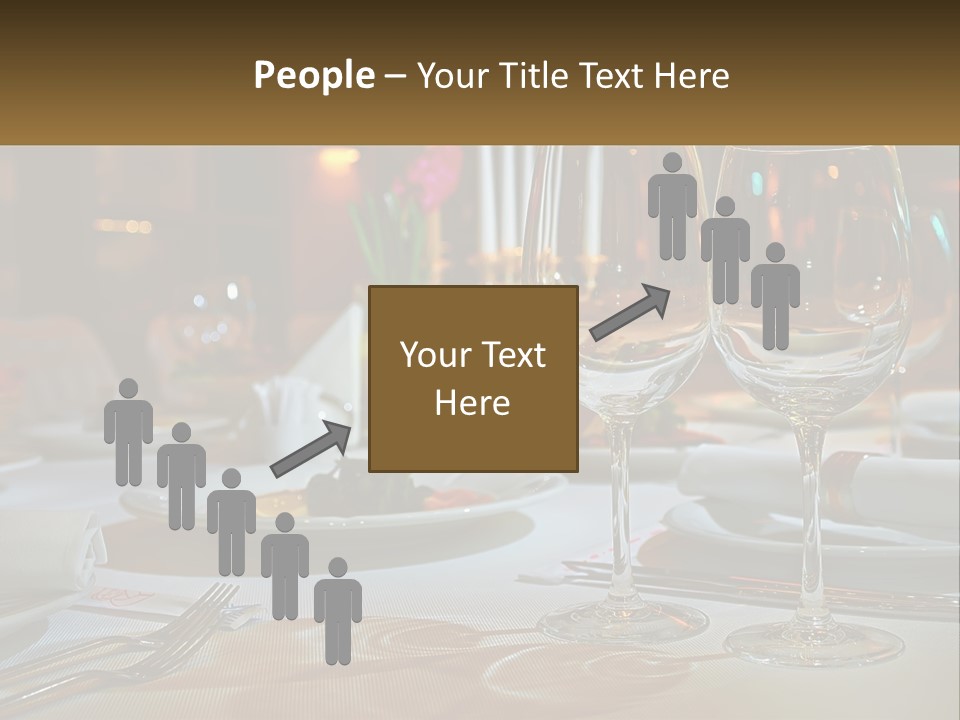 A Table Set For A Formal Dinner With Wine Glasses PowerPoint Template