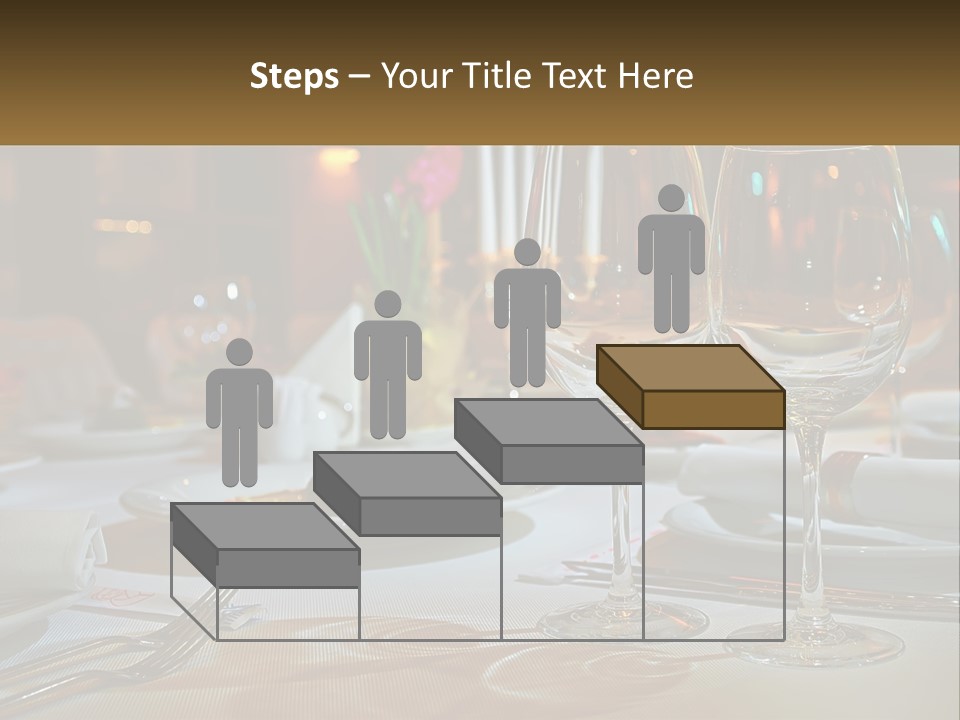 A Table Set For A Formal Dinner With Wine Glasses PowerPoint Template