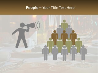 A Table Set For A Formal Dinner With Wine Glasses PowerPoint Template