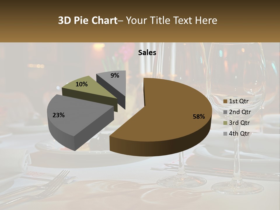 A Table Set For A Formal Dinner With Wine Glasses PowerPoint Template