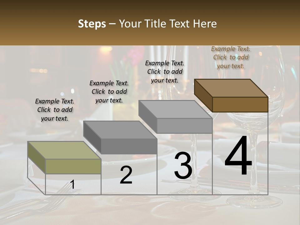A Table Set For A Formal Dinner With Wine Glasses PowerPoint Template