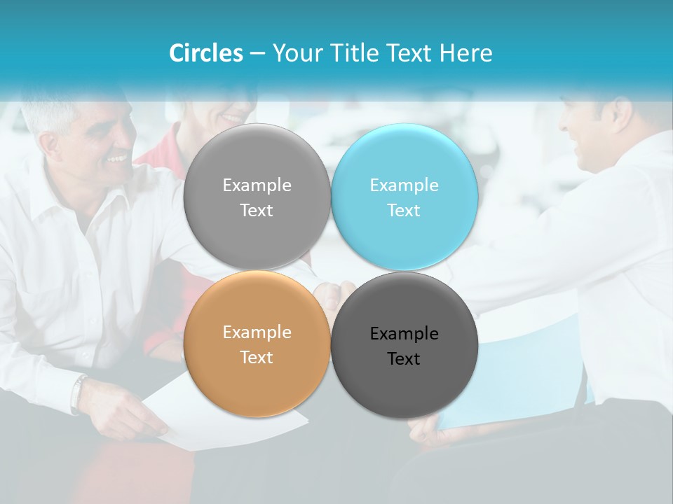 A Couple Of People Shaking Hands Over A Piece Of Paper PowerPoint Template