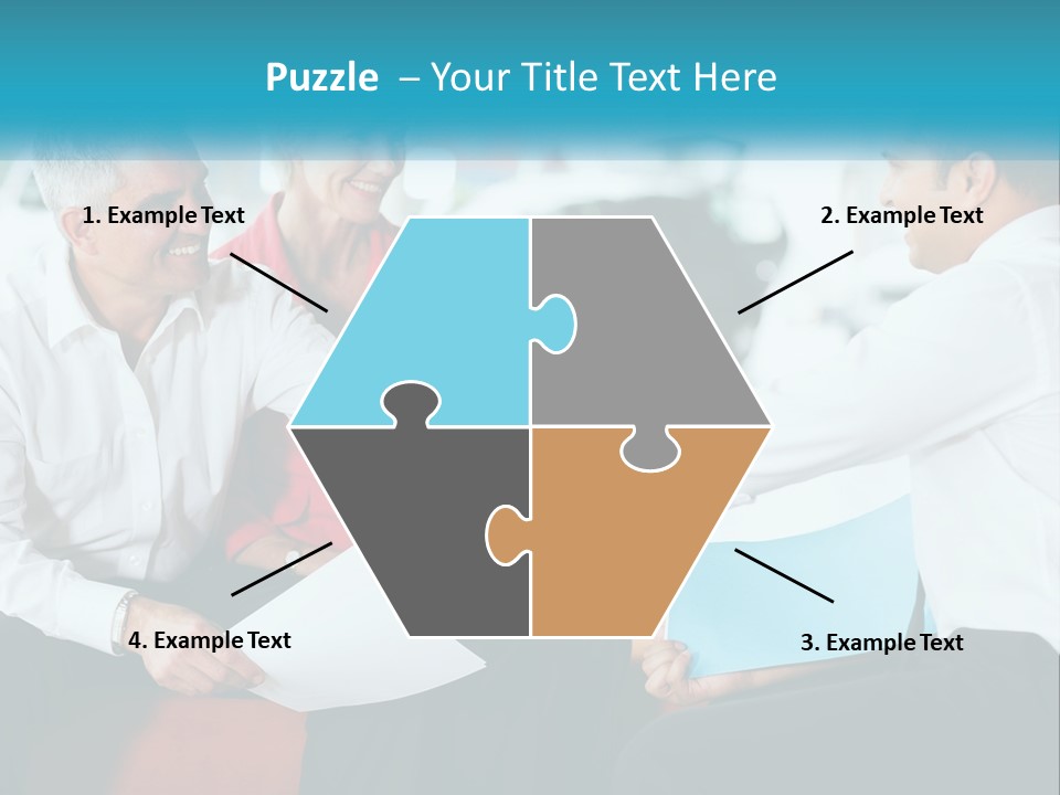 A Couple Of People Shaking Hands Over A Piece Of Paper PowerPoint Template