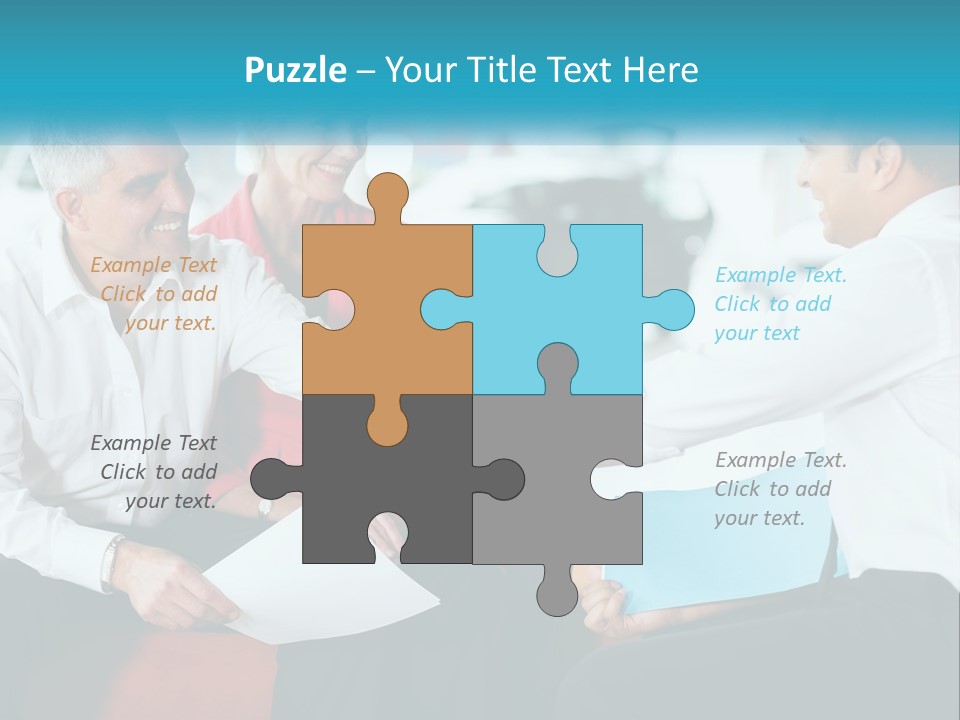 A Couple Of People Shaking Hands Over A Piece Of Paper PowerPoint Template