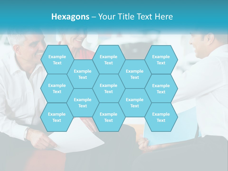 A Couple Of People Shaking Hands Over A Piece Of Paper PowerPoint Template