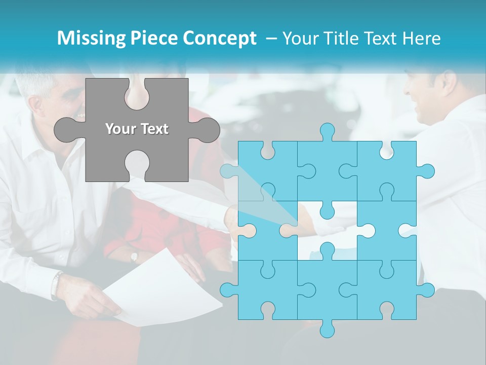 A Couple Of People Shaking Hands Over A Piece Of Paper PowerPoint Template