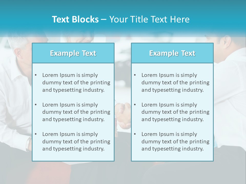 A Couple Of People Shaking Hands Over A Piece Of Paper PowerPoint Template