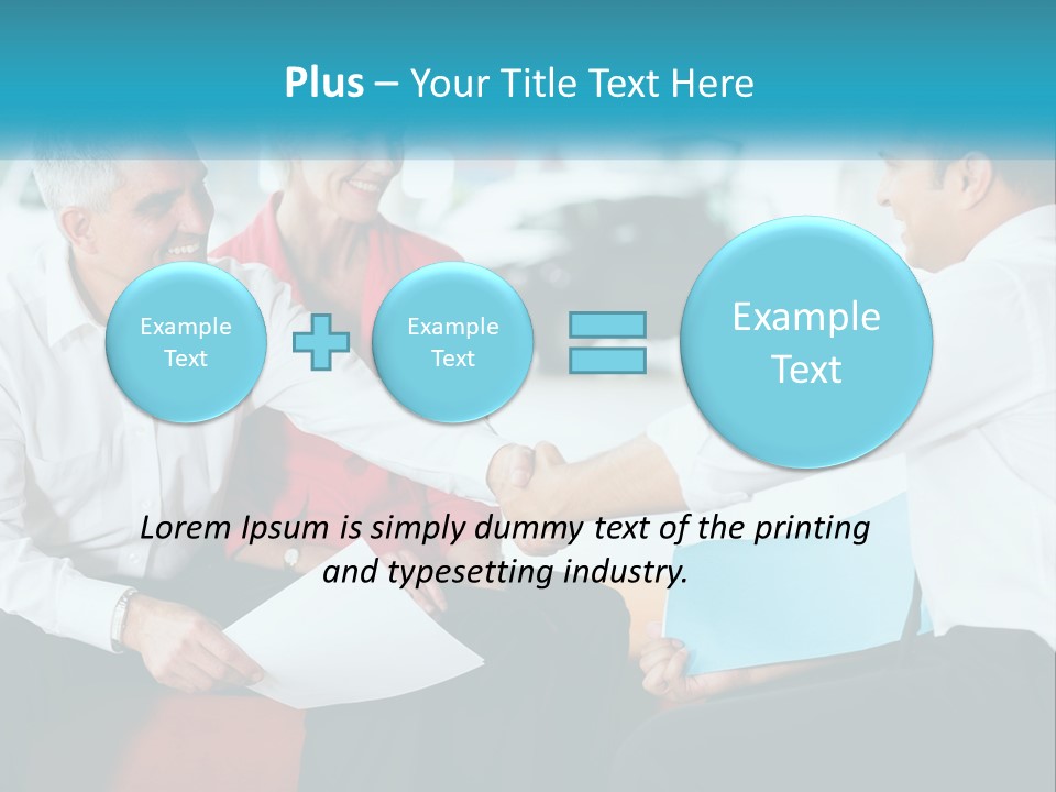 A Couple Of People Shaking Hands Over A Piece Of Paper PowerPoint Template