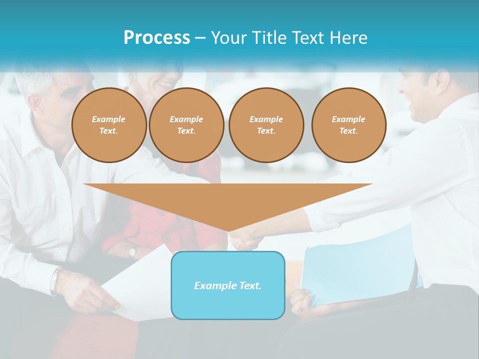 A Couple Of People Shaking Hands Over A Piece Of Paper PowerPoint Template