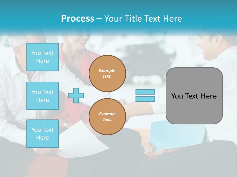 A Couple Of People Shaking Hands Over A Piece Of Paper PowerPoint Template