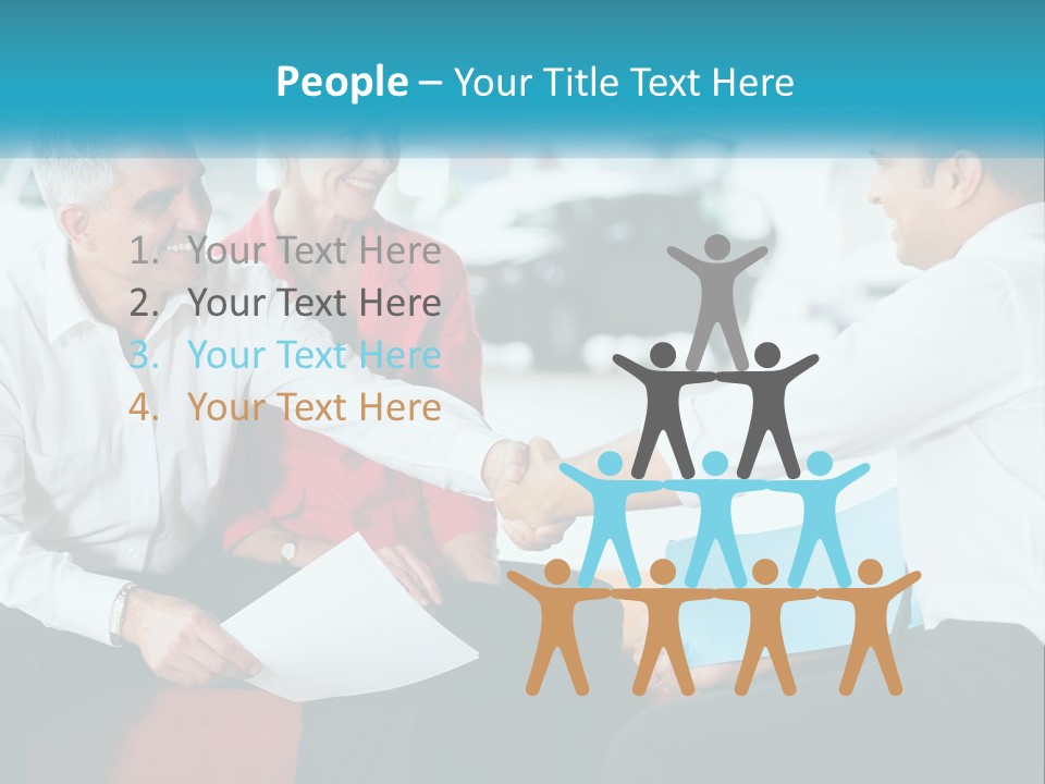 A Couple Of People Shaking Hands Over A Piece Of Paper PowerPoint Template