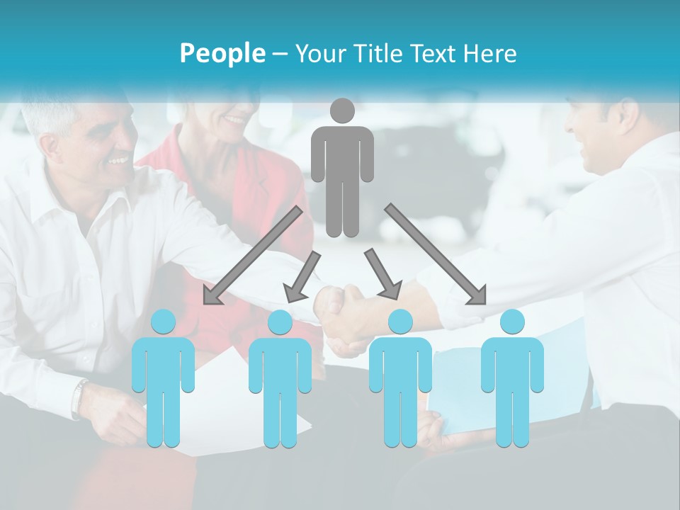 A Couple Of People Shaking Hands Over A Piece Of Paper PowerPoint Template