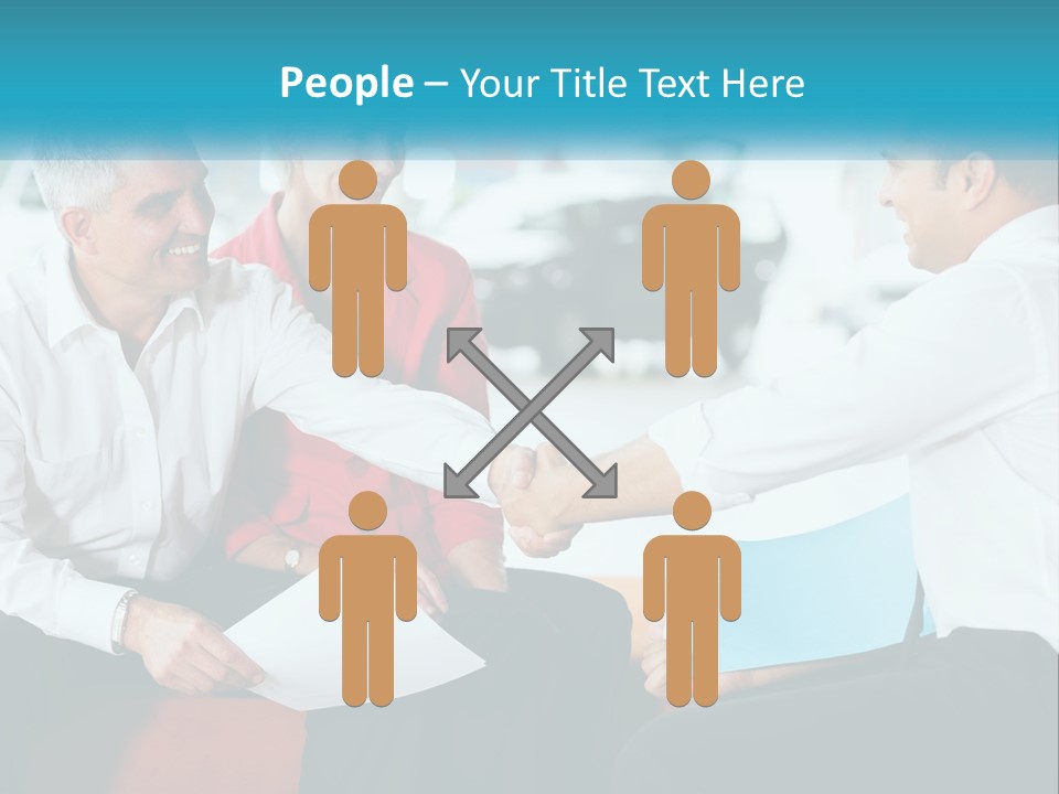 A Couple Of People Shaking Hands Over A Piece Of Paper PowerPoint Template