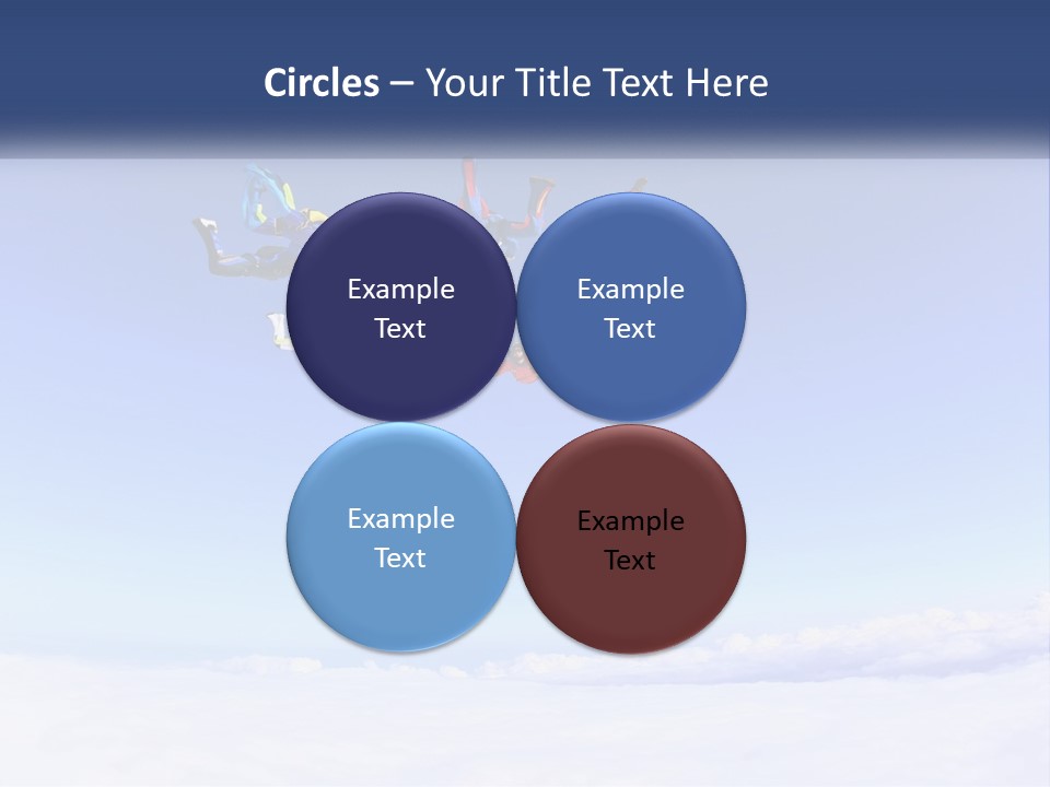 A Group Of People Flying Through The Air On Parachutes PowerPoint Template