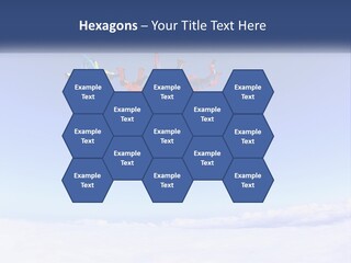 A Group Of People Flying Through The Air On Parachutes PowerPoint Template