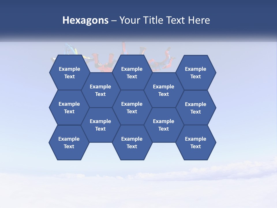 A Group Of People Flying Through The Air On Parachutes PowerPoint Template
