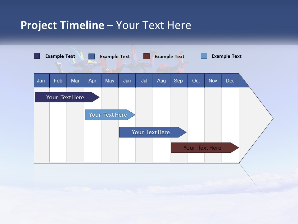 A Group Of People Flying Through The Air On Parachutes PowerPoint Template