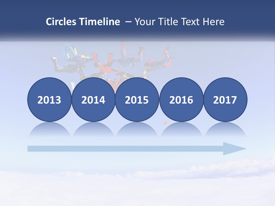 A Group Of People Flying Through The Air On Parachutes PowerPoint Template