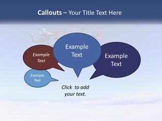 A Group Of People Flying Through The Air On Parachutes PowerPoint Template