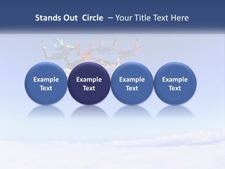 A Group Of People Flying Through The Air On Parachutes PowerPoint Template