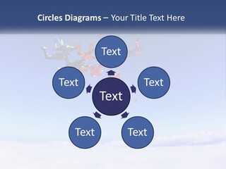 A Group Of People Flying Through The Air On Parachutes PowerPoint Template