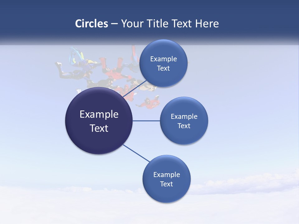 A Group Of People Flying Through The Air On Parachutes PowerPoint Template