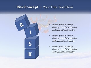 A Group Of People Flying Through The Air On Parachutes PowerPoint Template