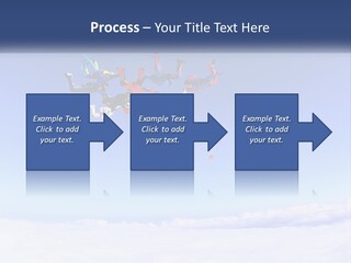 A Group Of People Flying Through The Air On Parachutes PowerPoint Template