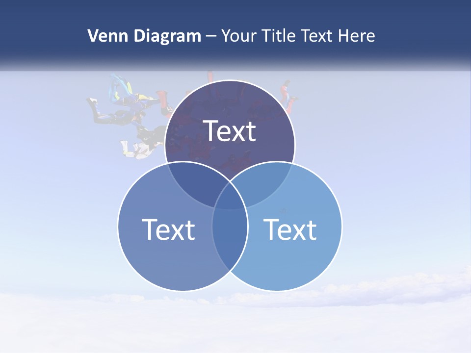 A Group Of People Flying Through The Air On Parachutes PowerPoint Template