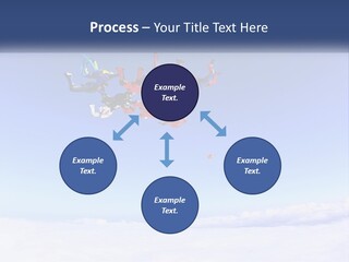 A Group Of People Flying Through The Air On Parachutes PowerPoint Template
