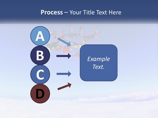 A Group Of People Flying Through The Air On Parachutes PowerPoint Template