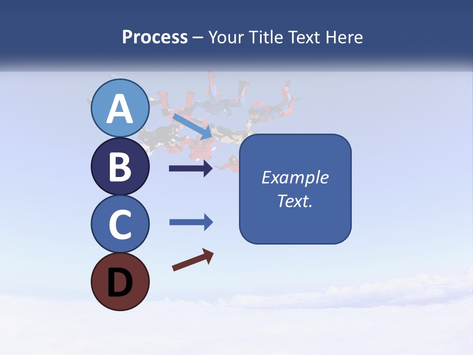 A Group Of People Flying Through The Air On Parachutes PowerPoint Template