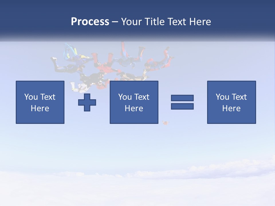 A Group Of People Flying Through The Air On Parachutes PowerPoint Template